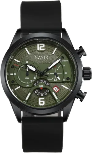 Waterproof Army Tactical Casual Wristwatch Nasir cling performance designation hurl Mens Watches Military Sport Silicone Strap Stylish Luminous Chronograph Watch for Men 