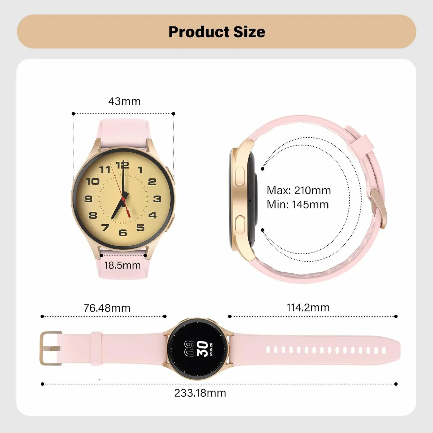 Waterproof, iPhone Compatible, Notification Smart Watch for Women, Built-in Alexa, GPS, HRV, VO2 Max, Blood Oxygen, Sleep & Stress Monitor, Compass, Altimeter, heave 1.32" AMOLED, Fitness & Women��s Health, 