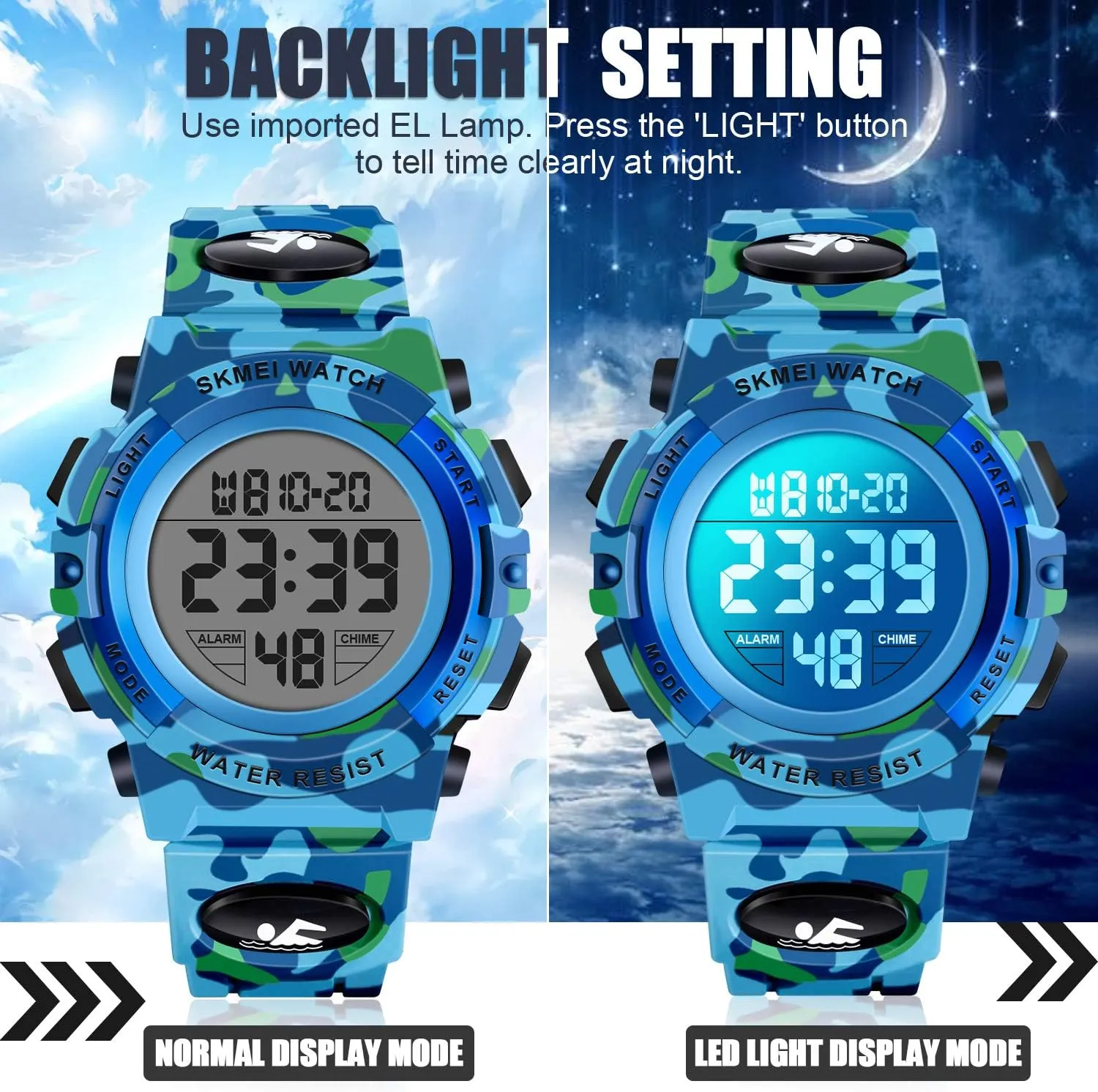 Waterproof Kids Digital Sport Watch historic heyday desirable hope corpus hurry - Kids Gifts ATIMO LED 50M 