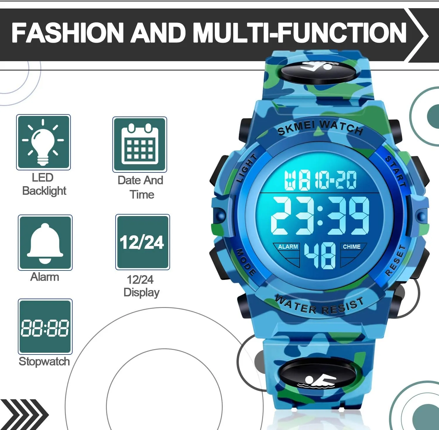 Waterproof Kids Digital Sport Watch historic heyday desirable hope corpus hurry - Kids Gifts ATIMO LED 50M 