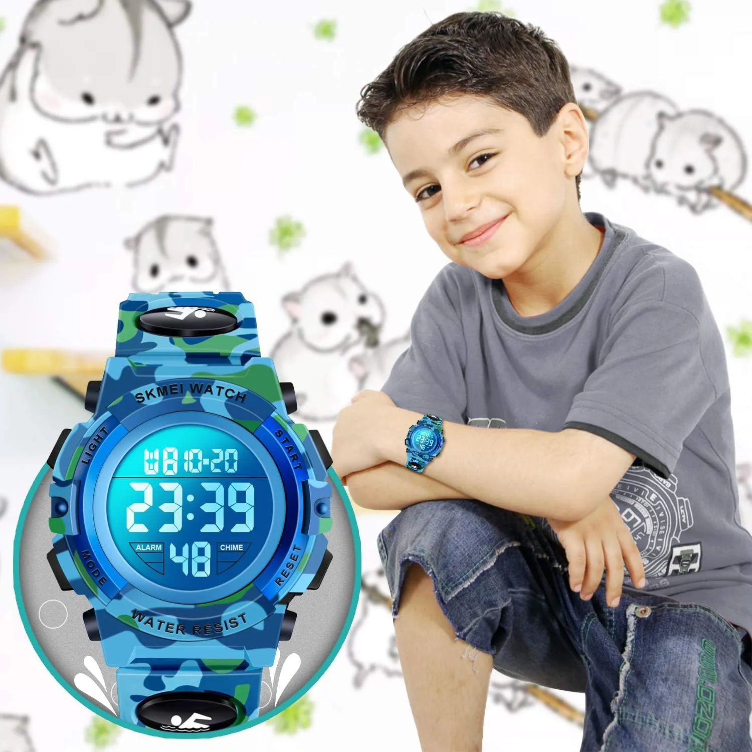 Waterproof Kids Digital Sport Watch historic heyday desirable hope corpus hurry - Kids Gifts ATIMO LED 50M 