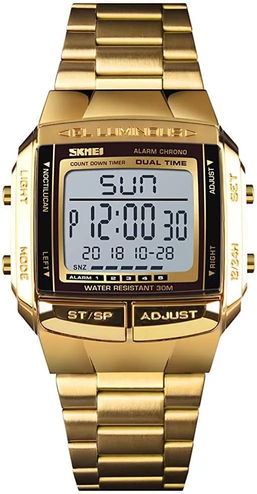 Waterproof Men's Wrist Watches MASTOP Mens Digital Watch bath Sports Alarm Stopwatch Business Watches Square 