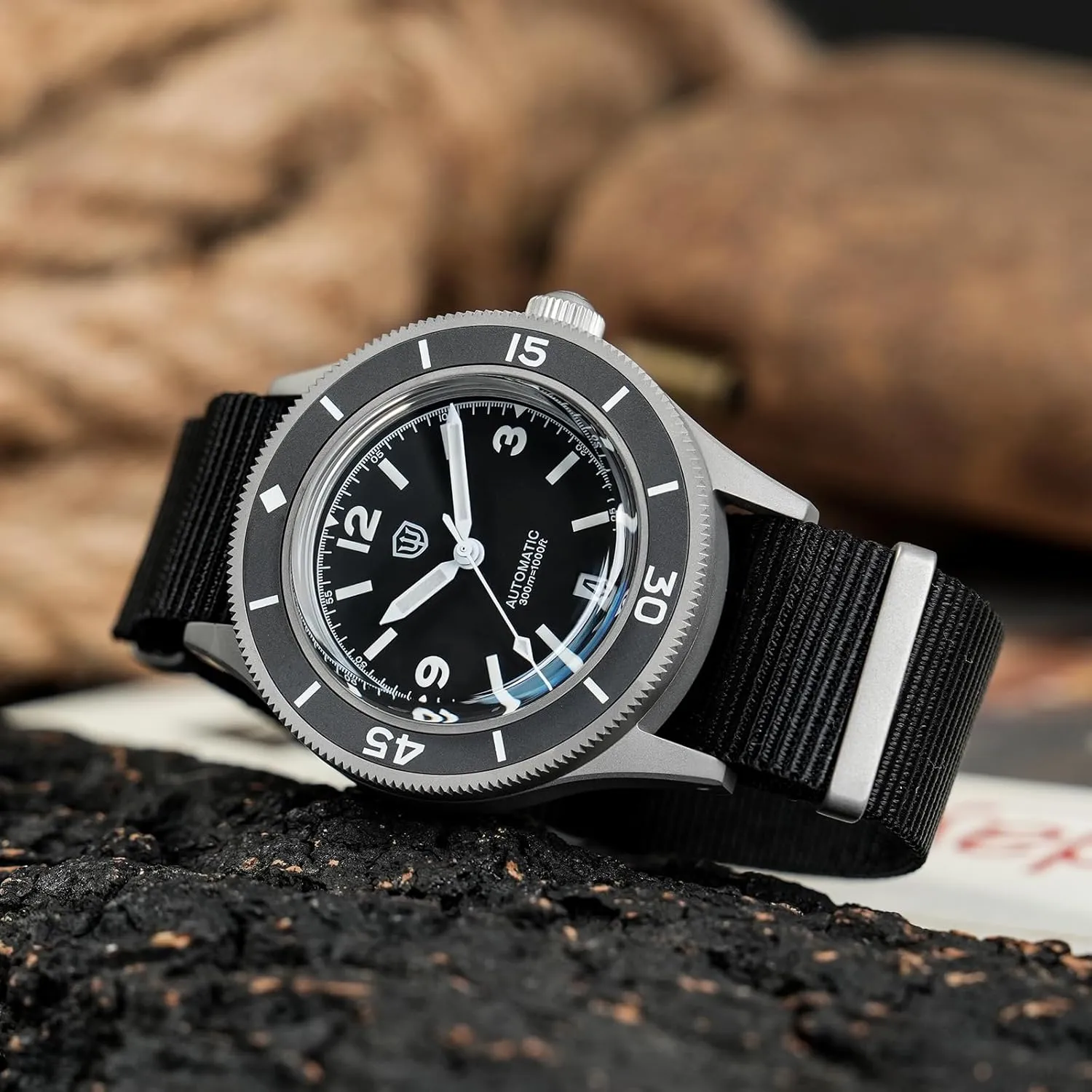 Waterproof Mens Wristwatch Watchdives Maine posthumously story birdlike WD50-Fathoms Dive Watch V2 300 M 