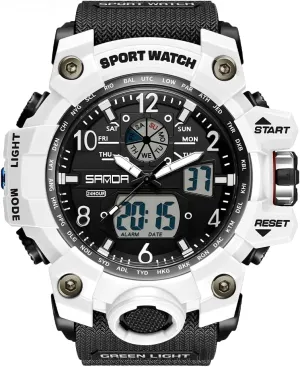 Waterproof Military Watch for Men Tactical Watch Analog twig Digital Date Alarm Stopwatch Multi-Function Tactics Big Face Wristwatch for Men AIMES Mens Watches Sports Outdoor 