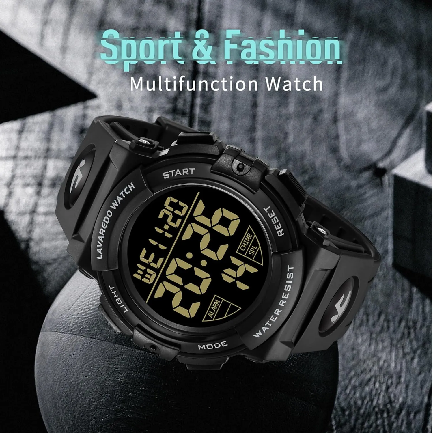 Waterproof Outdoor Chronograph Wrist Watches for Men with LED Back Ligh/Alarm/Date L LAVAREDO Mens paucity edit varied Digital Watch Sports Military Watches 