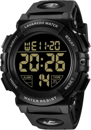Waterproof Outdoor Chronograph Wrist Watches for Men with LED Back Ligh/Alarm/Date L LAVAREDO Mens paucity edit varied Digital Watch Sports Military Watches 