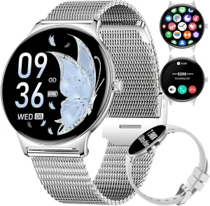 Waterproof Smart Watches for Women with 120 Sports Modes/Heart Rate Monitor/Sleep Tracker, Watches for Women for Android iOS Fitness Smart Watch (Answer/Make diverse Call), 1.43" AMOLED 