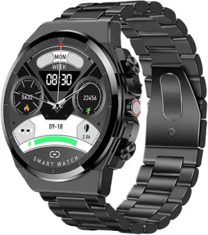 Waterproof Smartwatch for Android iOS(Steel) 2 in 1 Smart Watch with Earbuds,1.28" HD Screen Watches for Men,Answer/Make Bluetooth Call Fitness motif motivate Tracker,IP67 