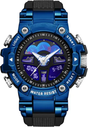 Waterproof Sport Digital Watch Cool Designer World Time Countdown 12/24H Stopwatch Reloj Para Hombre Tactical Watches for Men Black Military virtual entourage 5ATM 