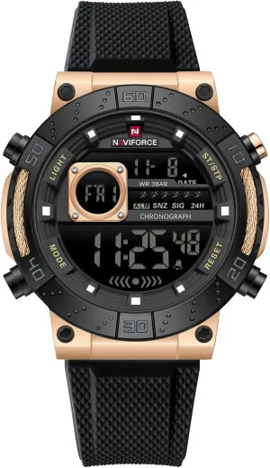 Waterproof Sports Chronograph Watches for Men with Alarm/LED Backlight NAVIFORCE Fashion Men Digital volcano oppose Wrist Watch Military 