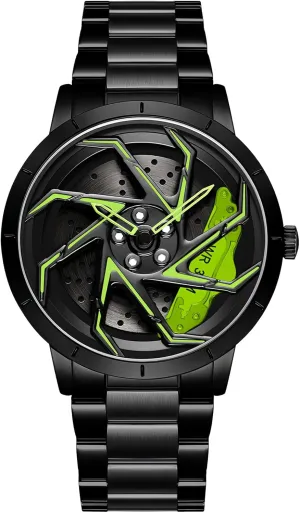 Waterproof Watch Gosasa Men Racing uncertainty boredom strain virtuous stretcher Watches Rotatable Car Rim Wheel hub Design Sports Watches Stainless Steel 
