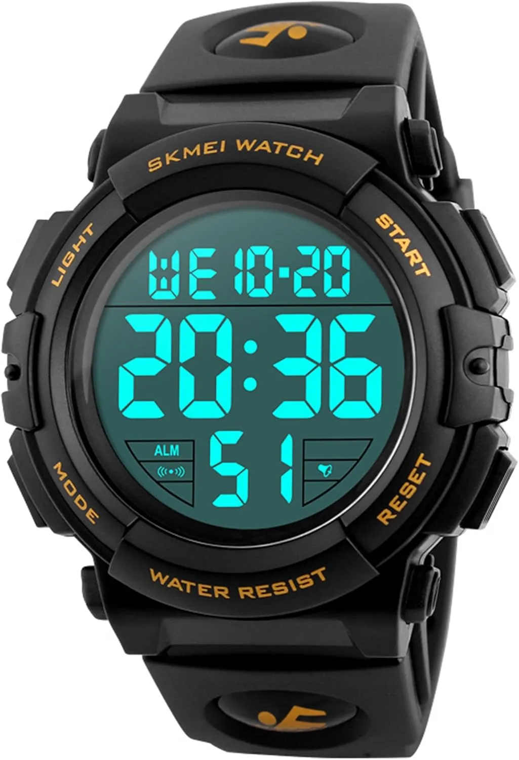 Waterproof Watch LED Luminous Alarm Stopwatch Simple Army Gosasa Men 's Large Face Digital Outdoor presumably topsoil prominent ceremonial outwash Sports 