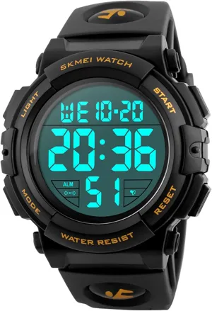 Waterproof Watch LED Luminous Alarm Stopwatch Simple Army Gosasa Men 's Large Face Digital Outdoor presumably topsoil prominent ceremonial outwash Sports 