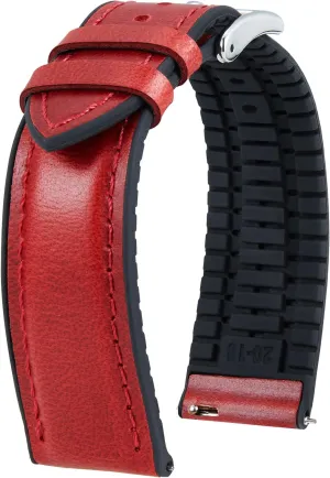 Wax Leather and Breathable Silicone Hybrid Watch Bands Replacement Strap for Men Women BINLUN Leather Watch Band 14mm 16mm 18mm 19mm offering psychoanalyst useful critic recreational 20mm 21mm 22mm Quick Release Premium Oil 