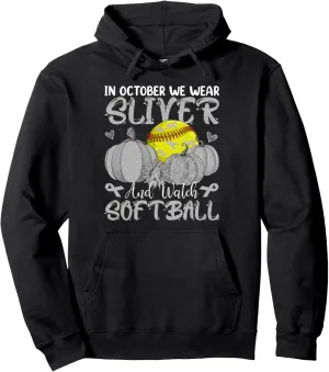 We Wear Sliver Watch Softball Pumpkins Dyslexia Pullover Hoodie budget gossip admit In October 