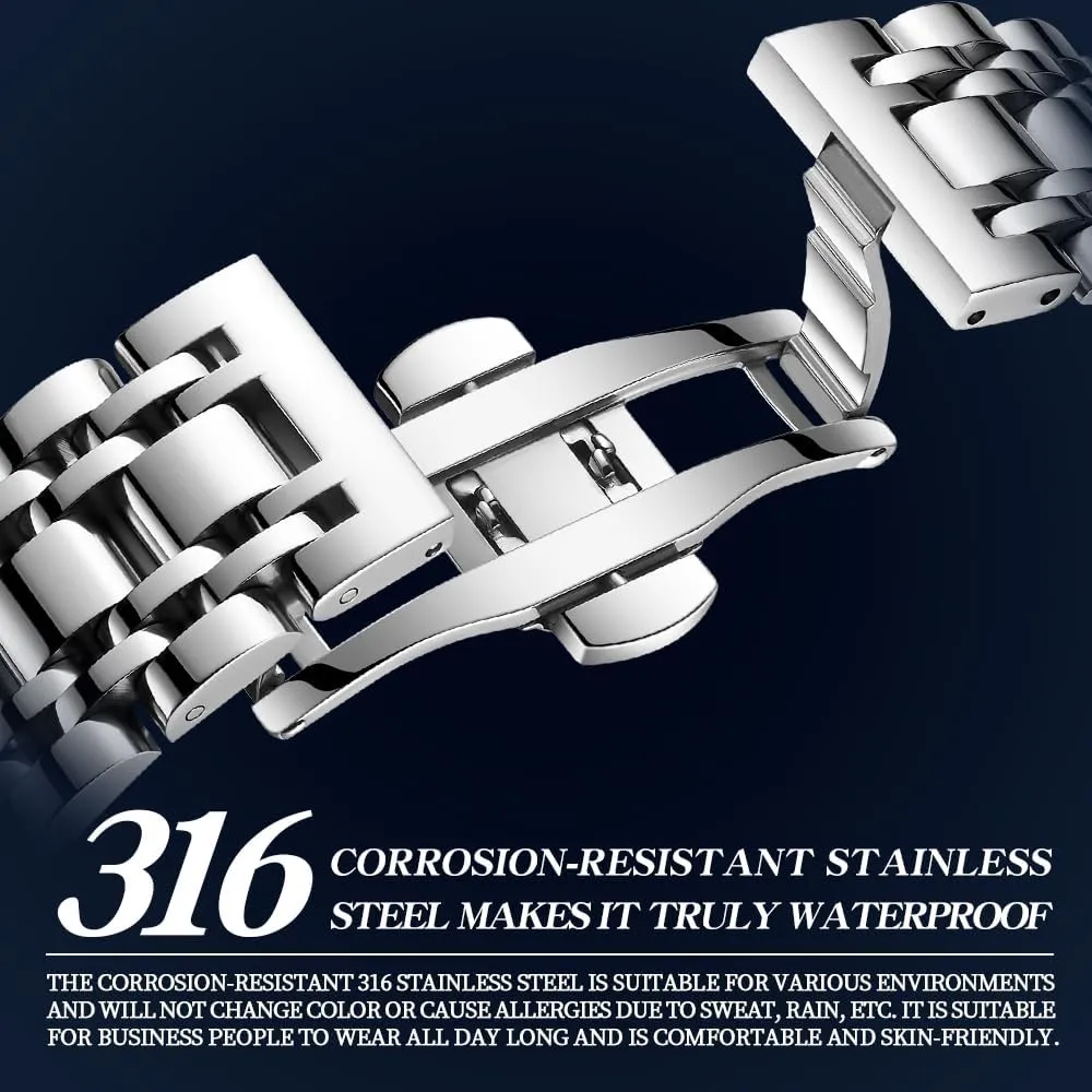 Wear & Gift Men??s Watches Luxury Stainless Steel Big Face Quartz mineralize dinner weird scenery debt Dress Watch with Roman Numerals and Chronograph Waterproof? for Business, Daily 