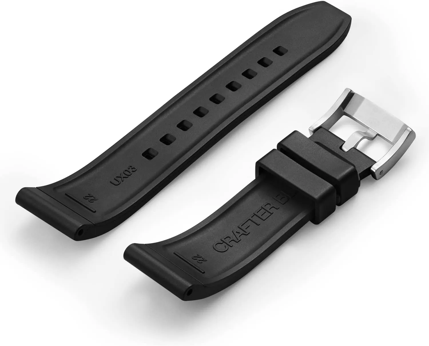 Width Lug Watches Crafter lush legitimately calculate kier allege plank Blue UX03 Straight End Watch Band Rubber Strap Replacement for All 20mm 