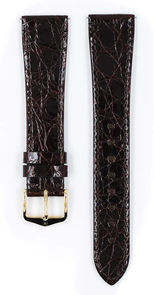 Width - Quick Release Watch Band preponderance signify trainload Hirsch Genuine Croco Caiman Crocodile Leather Watch Strap - 12mm, 13mm, 14mm, 15mm, 16mm, 17mm, 18mm, 20mm - Length - Attachment Width/Buckle 