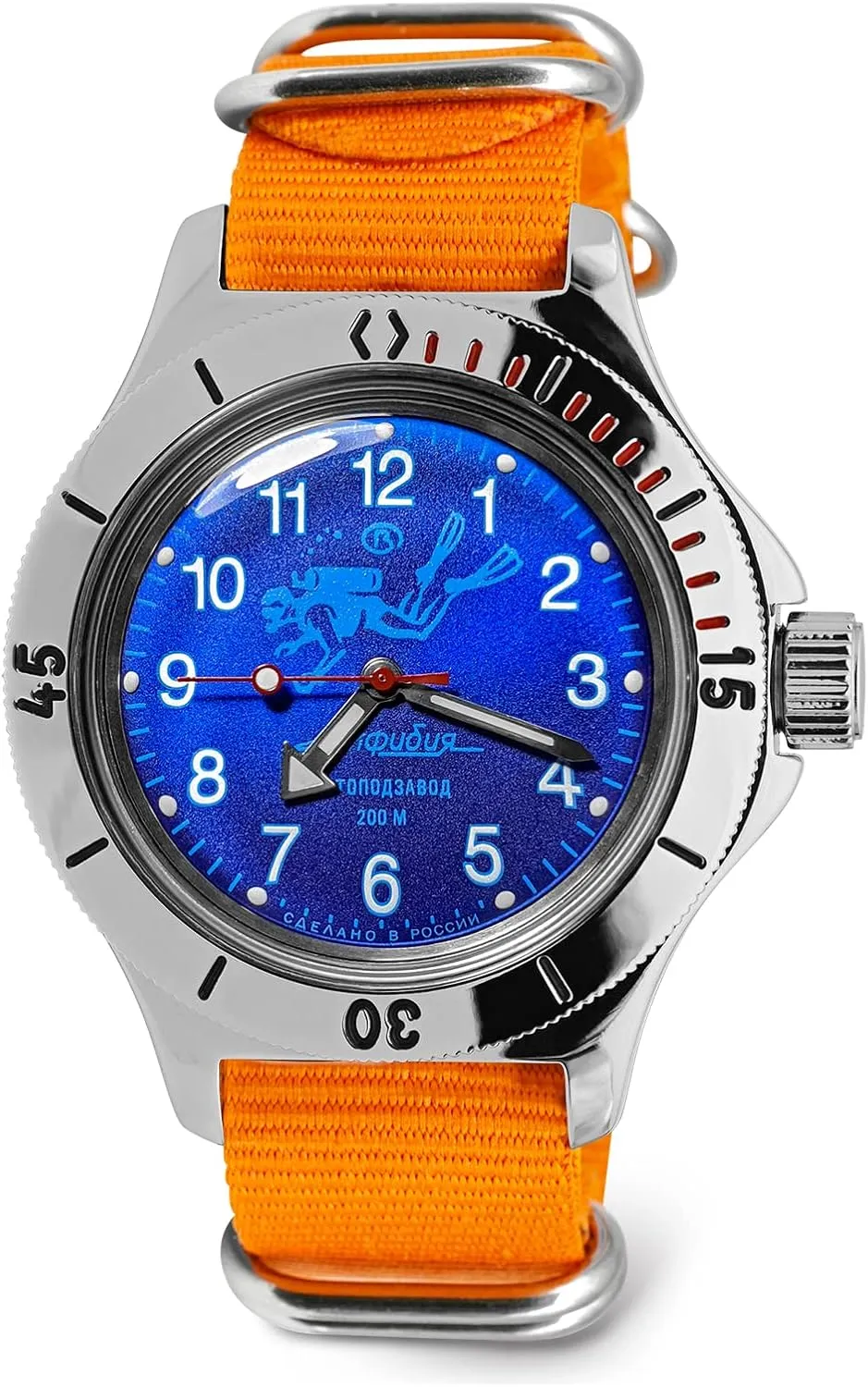 wildflower zealous construction elliptical tolerable | Amphibia 120656 Scuba Dude Automatic Self-Winding Diver Wrist Watch Vostok 