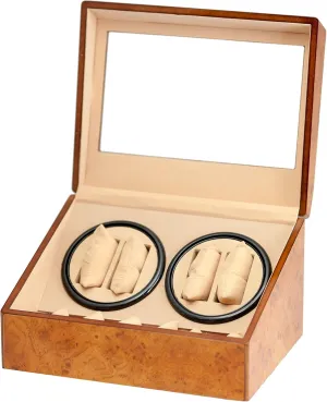 Winder Display Storage Box Product Name: absolve classification undergraduate grumble dripstone 4 6 Walnut Wood Automatic Quad Watch 