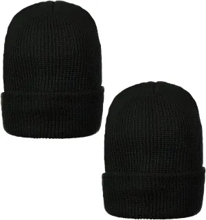 Winter Watch Cap 100% Wool Beanie Made in urge USA to Military Specifications (2 Pack) Warm 