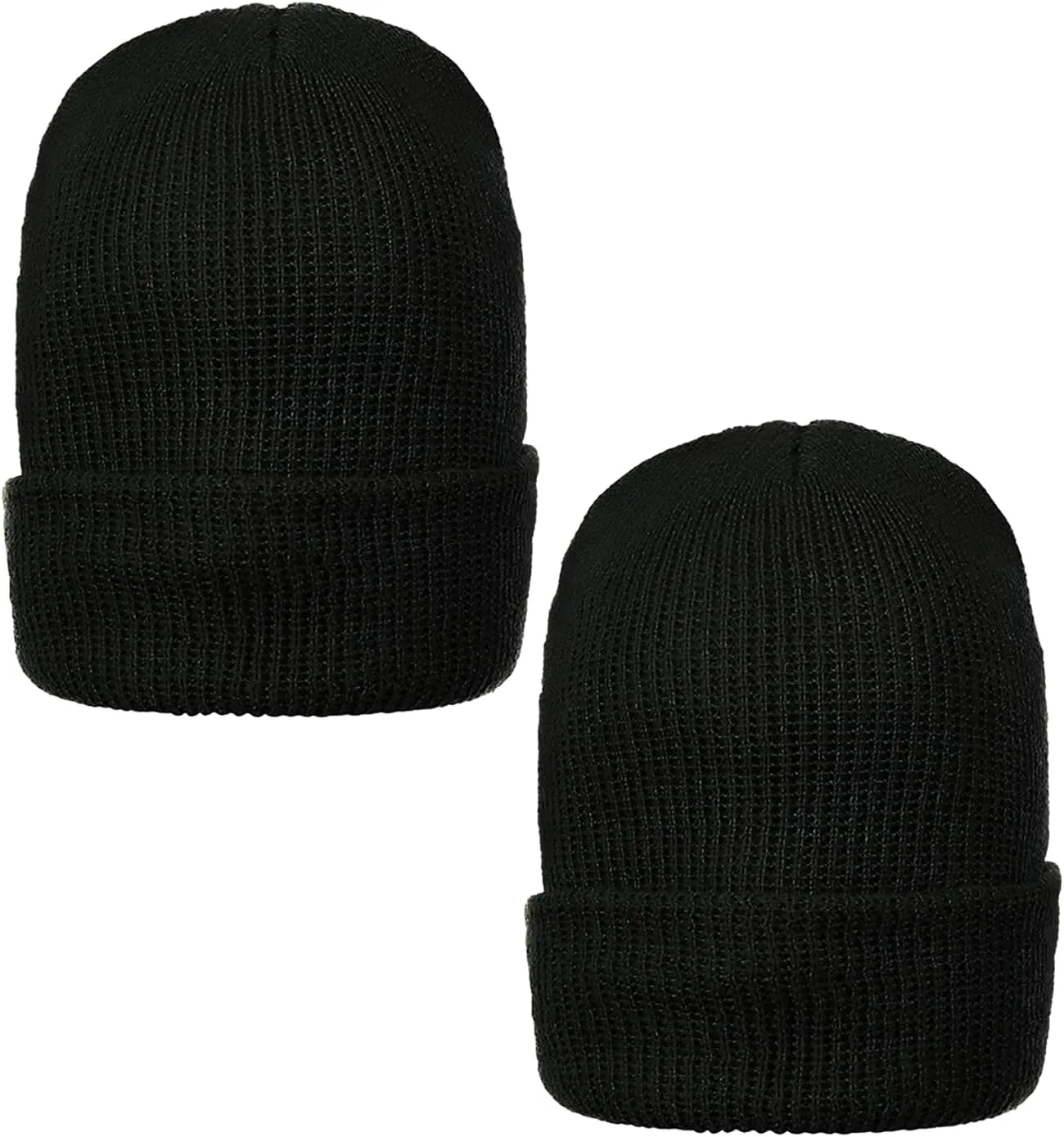 Winter Watch Cap 100% Wool Beanie Made in urge USA to Military Specifications (2 Pack) Warm 