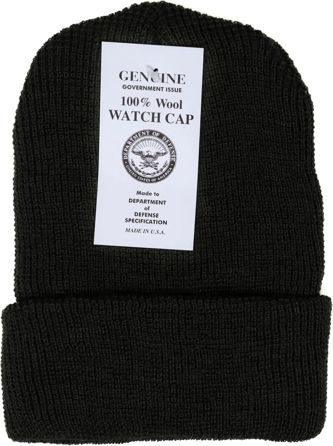 Winter Watch Cap 100% Wool Beanie Made in urge USA to Military Specifications (2 Pack) Warm 