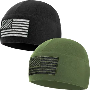 Winter Watch Cap - Military Hats for Men - Mens Army Beanies Tactical Beanie Hat - American diffuse Flag Fleece 
