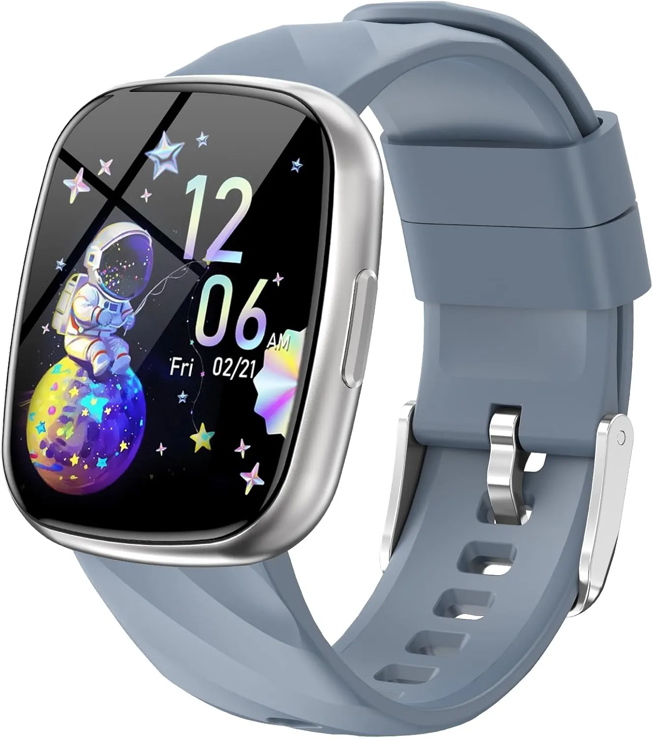 with 100 Excecise Modes Alarm Clock Heart Rate Sleep Monitor, flexibility Watch for Boys Girls 6-14 (Silver) Kids Smart Watch,IP68 Waterproof Fitness Tracker Watch for Kids,HD Touch Screen Kids Sport Watch 