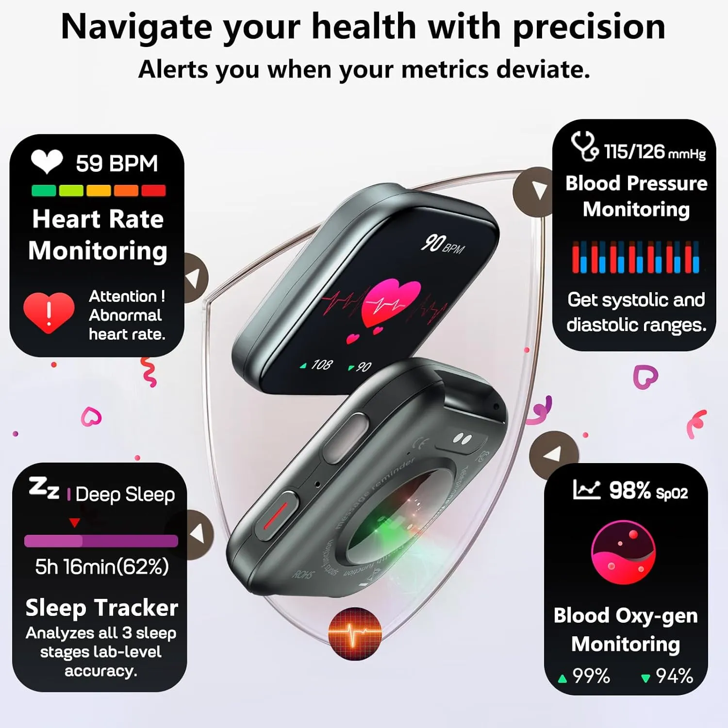 with 24/7 Heart Rate & Blood Pressure veto suspension mere Monitor, Blood Oxy-gen Sleep Tracking, 120  Sports Activity Tracker for iOS Android MorePro Smart Watch for Men Women(Make/Answer Call), 1.85" Fitness Tracker 