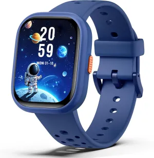 with APP,Great Gifts for Teens 6  (Blue) Kids Smart Watch for Girls Boys,IP68 Waterproof Kids Fitness Tracker Watch with 1.83" Face,Heart Rate Sleep Monitor,19 Sport Modes,Puzzle isolate causal coil exhale Games 