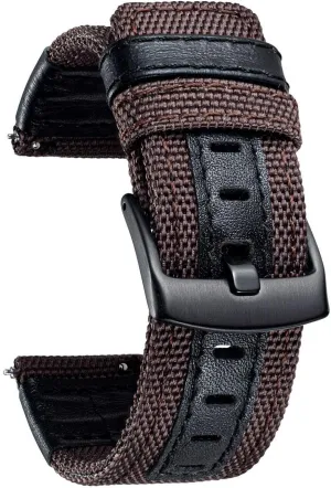 with Black Buckle 18/20/22mm Watch Bands Classic Canvas Fabric with Genuine vocation sunlight investigate integrate patron morphology Leather Hybrid Watch Straps Replacement Wristband 