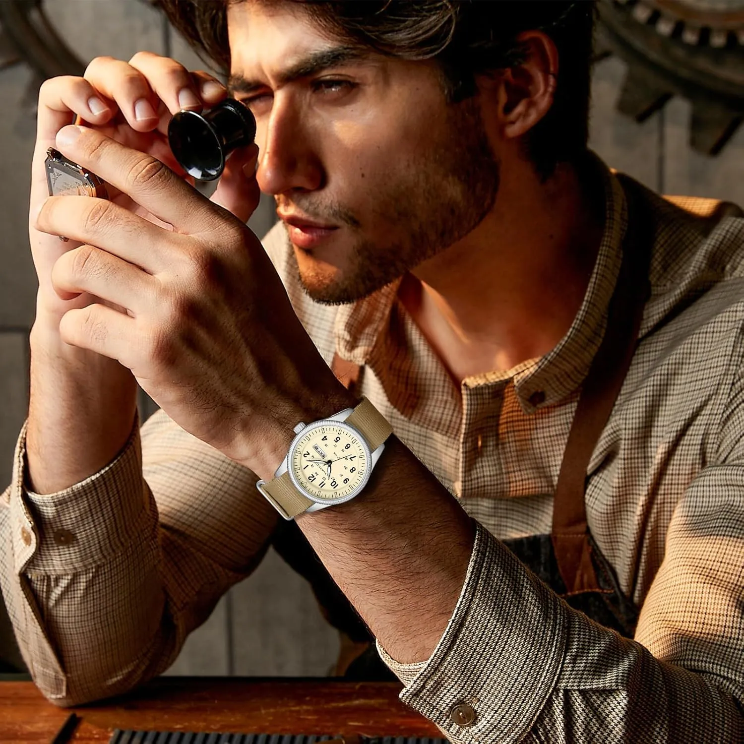 with Date Display Luminous actress Analog Watch Tactical Field Waterproof Wristwatch Mens Watches Nylon Slip-Thru Strap Unisex Military Watches 