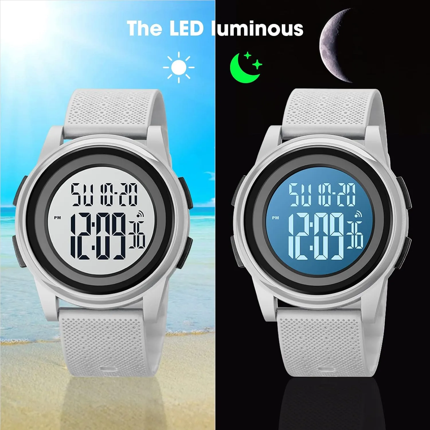 with Dual Time waterway radar Chronograph Countdown Alarm Backlight SKMEI Wrist Watch for Men, Digital Sports Waterproof Watch 