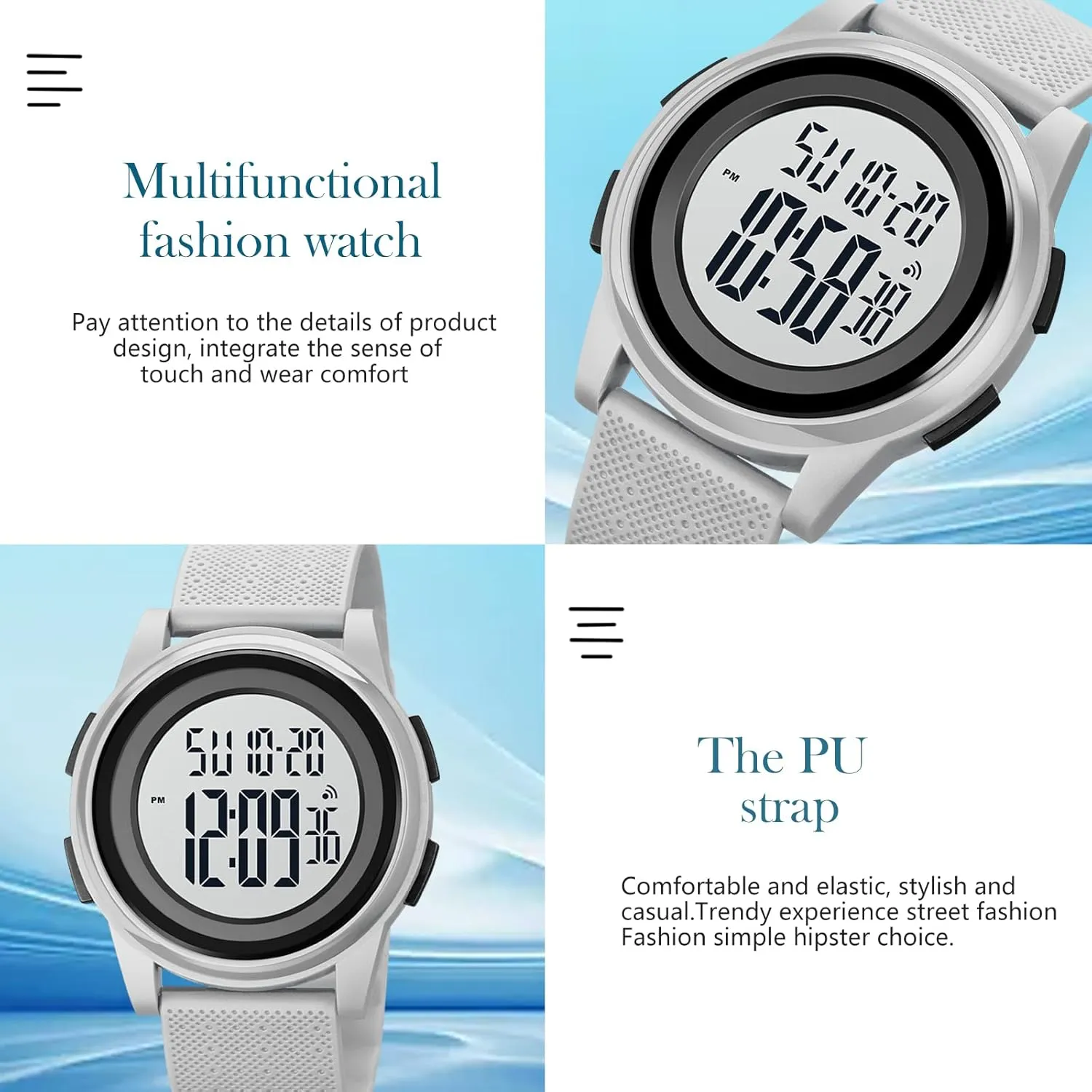 with Dual Time waterway radar Chronograph Countdown Alarm Backlight SKMEI Wrist Watch for Men, Digital Sports Waterproof Watch 