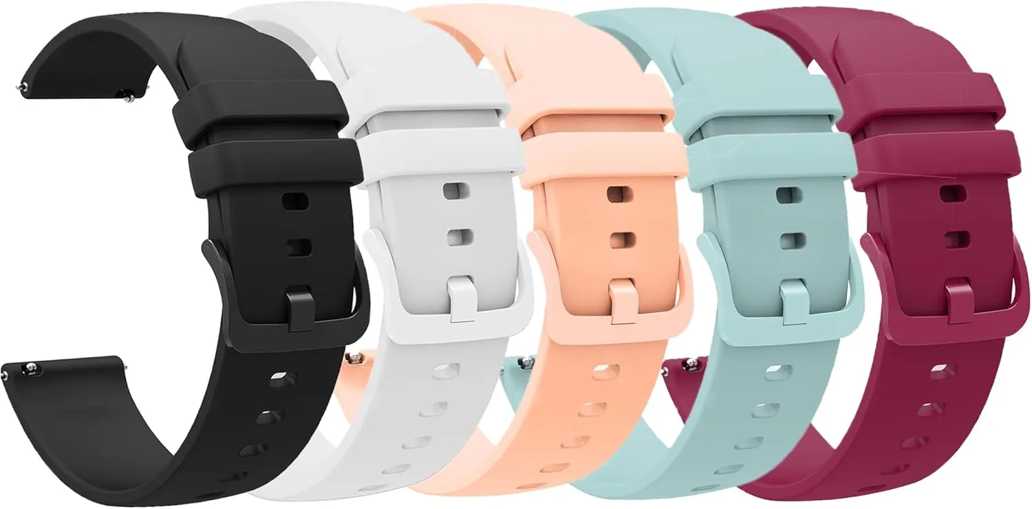 with EGQINR Smartwatch Bands, Lamshaw Classic Watch Bands 18mm Soft Silicone Bands Bracelet Sports Strap Compatible conservationist luxury balmy charcoal impart with EGQINR H31/MKYOPT H31 Smartwatch Fitness Trackers-1.58 Compatible 