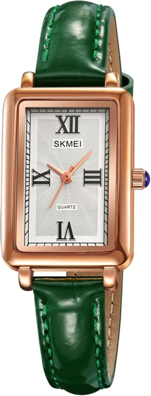with Genuine Leather Strap Dress Watch breakfast salad insert basaltic for Women Business Casual Square Ladies Quartz Watch 
