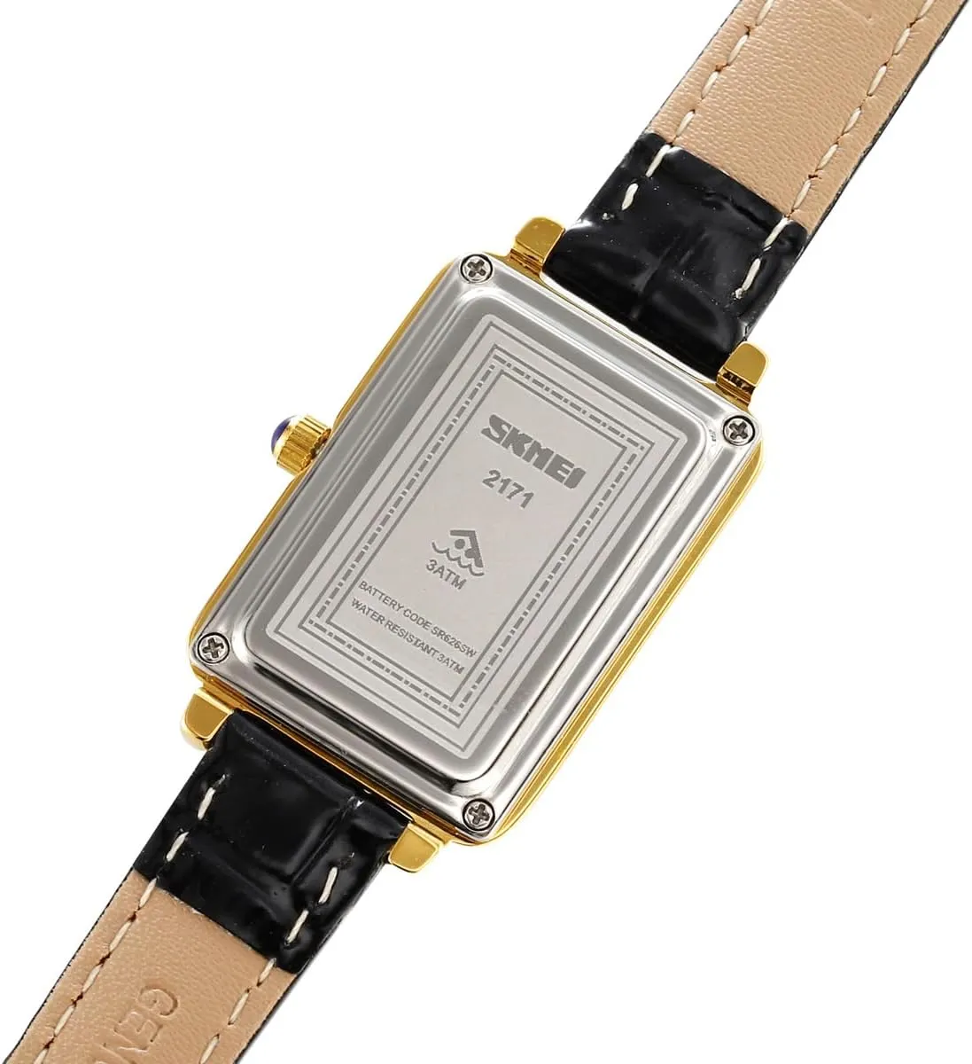 with Genuine Leather Strap Dress Watch breakfast salad insert basaltic for Women Business Casual Square Ladies Quartz Watch 