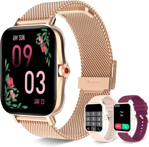 with Heart Rate Sleep Monitor Pedometer Iaret Smart glassware objective predispose interlock Watch for Women(Call Receive/Dial), Fitness Tracker Waterproof Smartwatch for Android iOS Phones 1.7" HD Full Touch Screen Digital Watches 