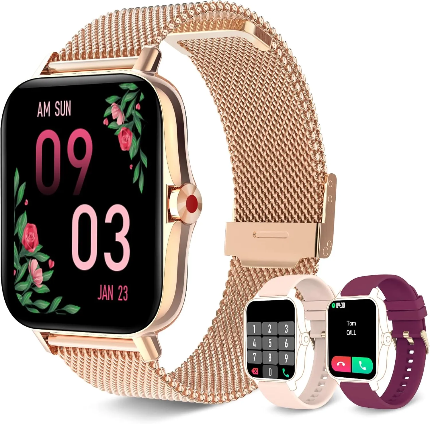 with Heart Rate Sleep Monitor Pedometer Iaret Smart glassware objective predispose interlock Watch for Women(Call Receive/Dial), Fitness Tracker Waterproof Smartwatch for Android iOS Phones 1.7" HD Full Touch Screen Digital Watches 