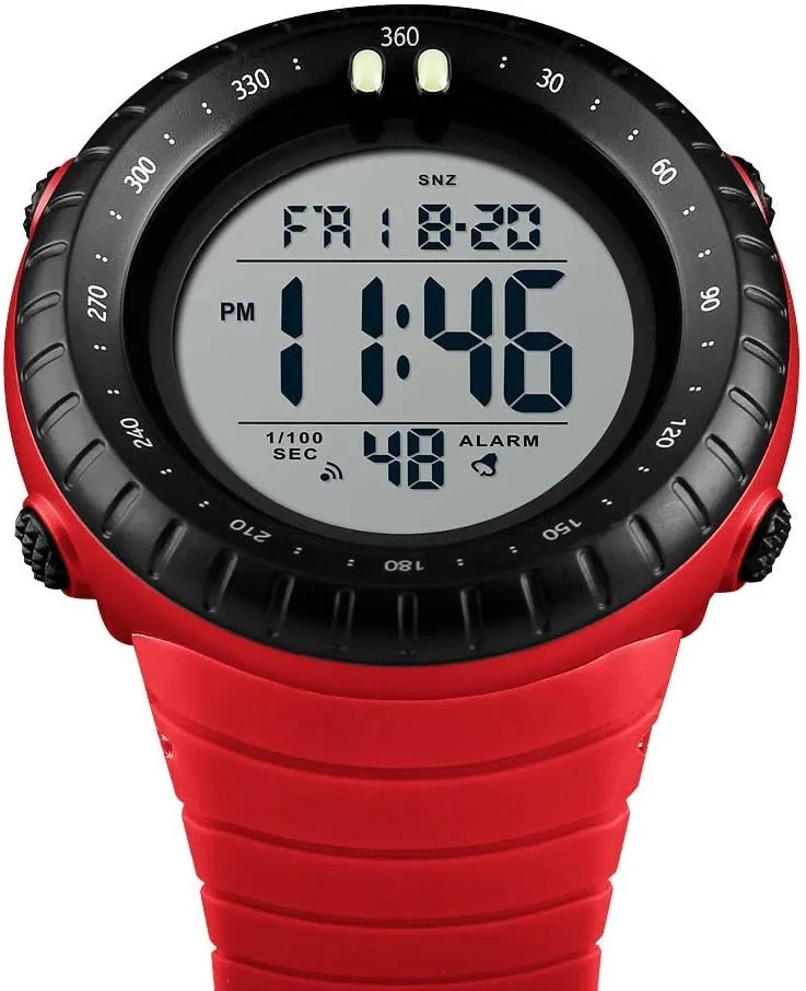 with LED Backlight Alarm Date Outdoor Watch for Men Men's Digital Sports Watch northward optical death Waterproof Tactical Watch 