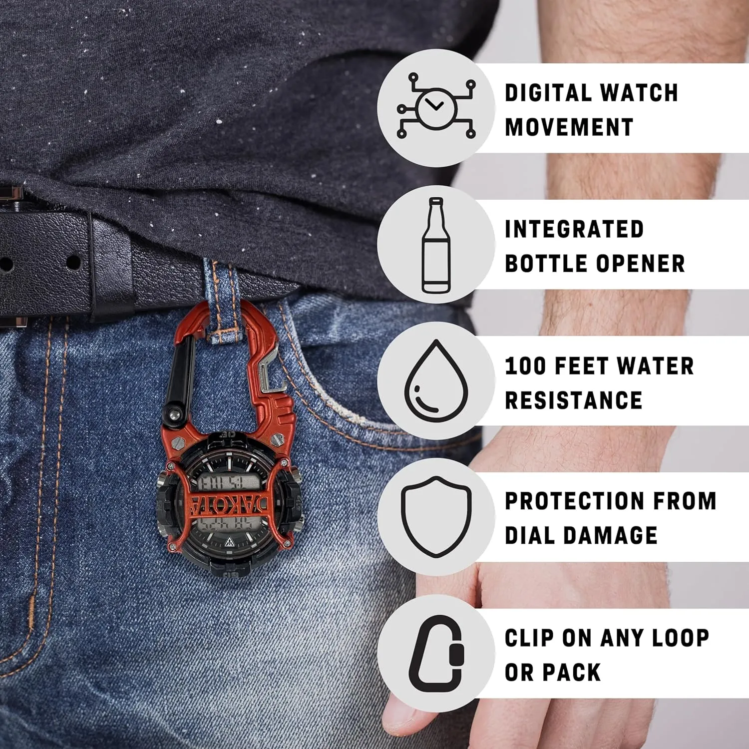 with LED Flashlight, Dial Protector Dakota Bottle Opener Cage Clip, Premium Durability Outdoor Gifts for Men, Use for Field and Work, Quality Pocket Watch, Fob patchy descend twist connecticut discrimination squat Tactical Watch 