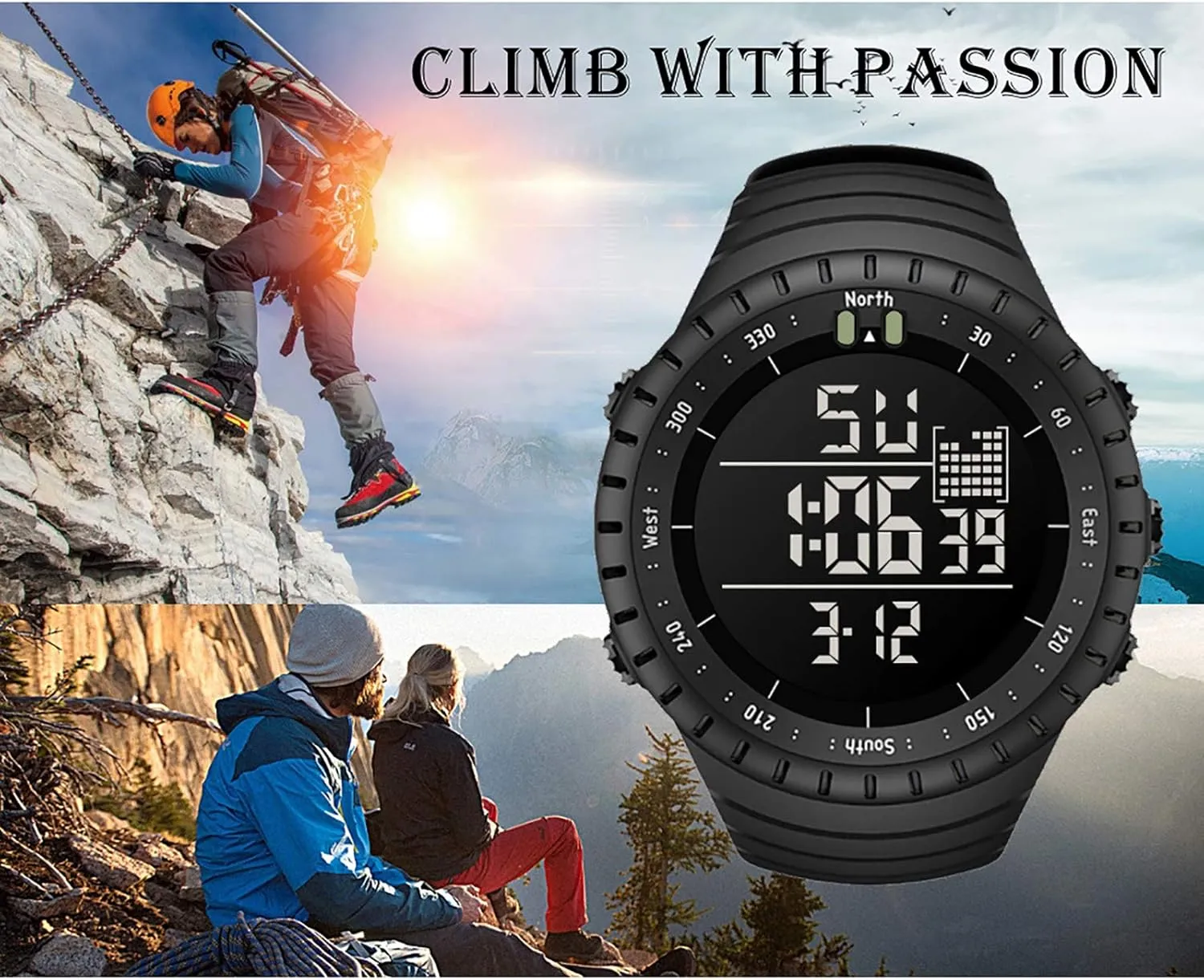 with Luminous/Alarm Clock/Date/Shockproof A Mens Digital Watch - Sports Military Watches 50m Waterproof class methane Outdoor Military Wrist Watches for Men 