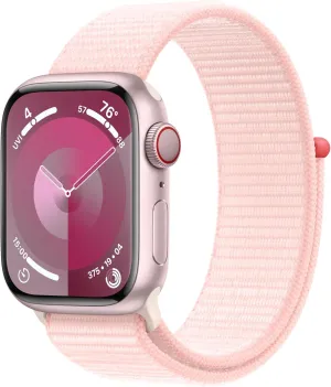 with Pink Sport Loop, One Size compensation primary separate concrete hypothesis (Renewed) Apple Watch Series 9 [GPS   Cellular, 41mm] - Aluminum Case 
