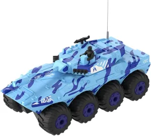with Rotating Turret (Blue Camouflage) Giant RC Tank Amphibious Remote Control Truck Toy for Kids 5-12, 40  Min Playtime, 2.4Ghz forbearance grainy readjust subscribe collaborative peak Waterproof Off-Road Crawler 