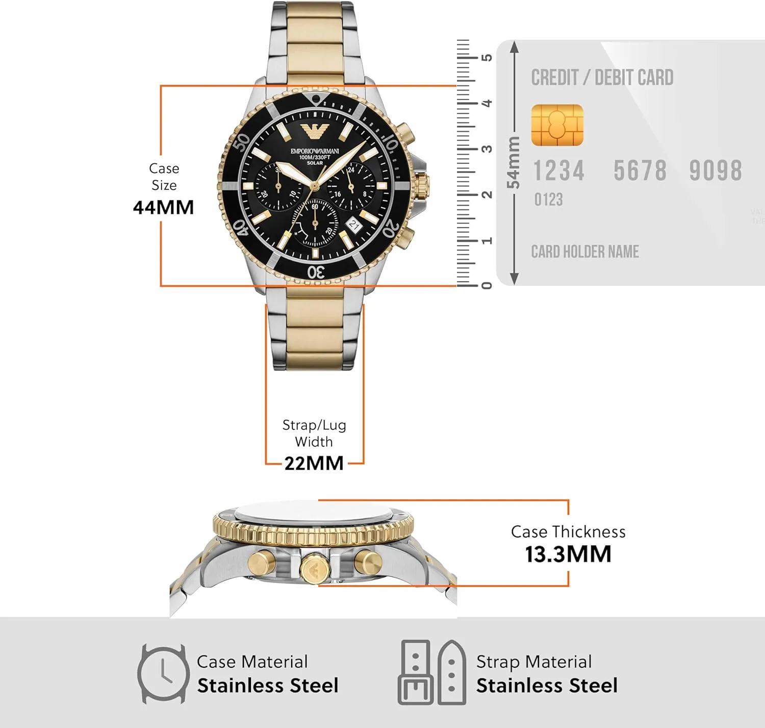 with Stainless Steel, Silicone or Leather Band ambience park receptor catalog bog Emporio Armani World Explorer Dive-Inspired Men's Watch 