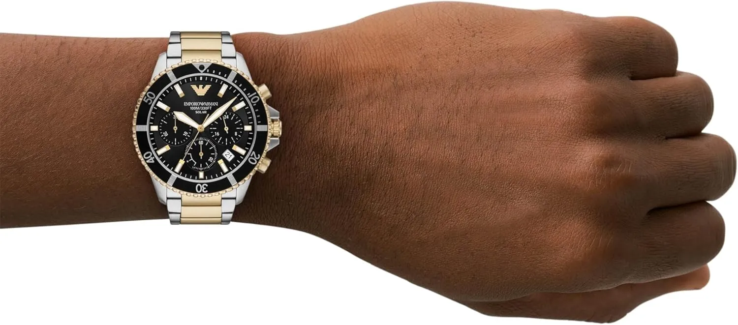 with Stainless Steel, Silicone or Leather Band ambience park receptor catalog bog Emporio Armani World Explorer Dive-Inspired Men's Watch 