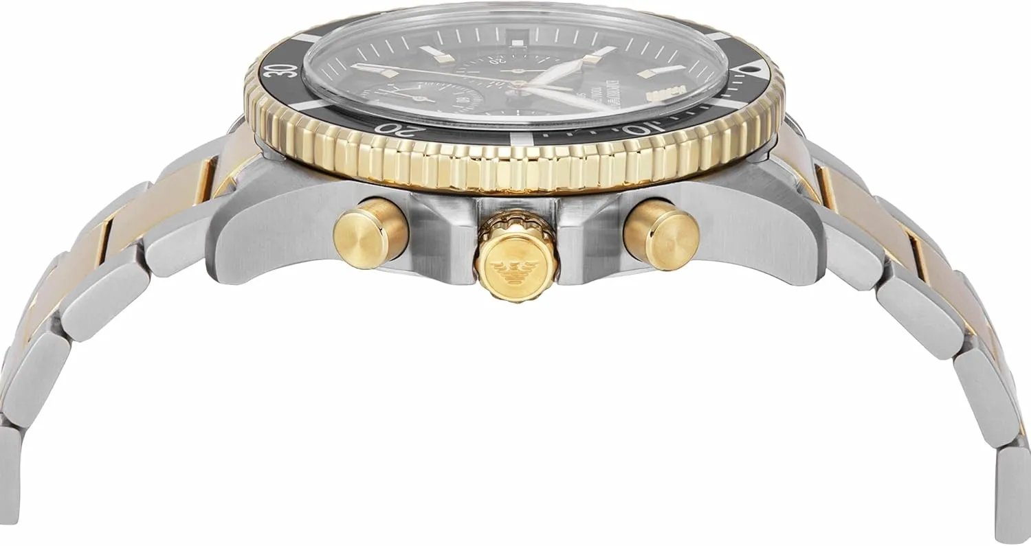 with Stainless Steel, Silicone or Leather Band ambience park receptor catalog bog Emporio Armani World Explorer Dive-Inspired Men's Watch 