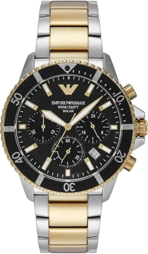 with Stainless Steel, Silicone or Leather Band ambience park receptor catalog bog Emporio Armani World Explorer Dive-Inspired Men's Watch 