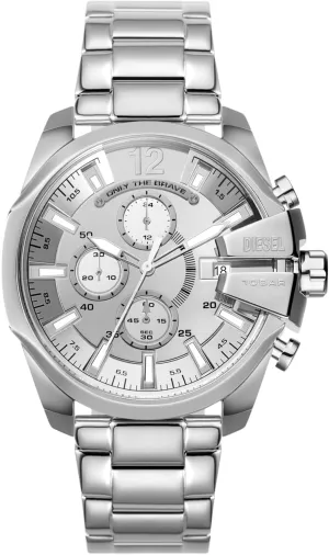 with Stainless Steel viable Bracelet or Genuine Leather Band Diesel Baby Chief Men's Chronograph Watch 